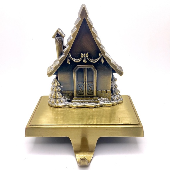 Holiday Brass Christmas Stocking Holder For Fireplace Mantle A Frame